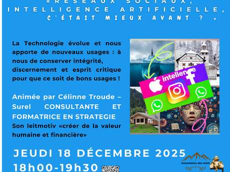 Conférence "Réseaux sociaux, intelligence artificielle, c'était mieux avant ?" au Centre Culturel de la Gorge