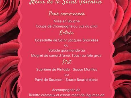 Menu spécial Saint-Valentin à l'Auberge de Lupé