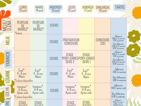 Stages de printemps au Centre équestre du Deven