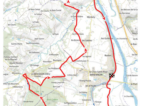 Itinéraire VTT : circuit 4 rouge, base Briennon