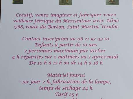 Ateliers créatifs - Les veilleuses féériques