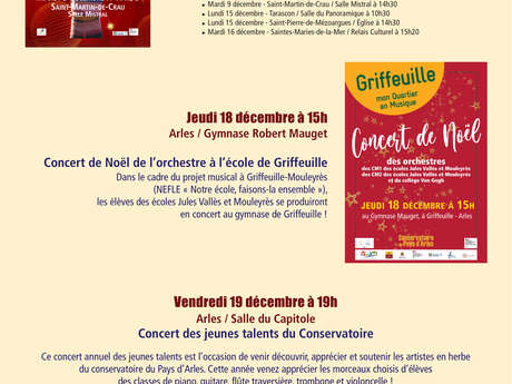 Les rendez-vous de décembre 2025 du Conservatoire