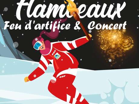 Descente aux flambeaux, concert et feu d'artifice