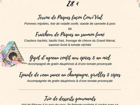 Menu de Pâques au Convi'Vial
