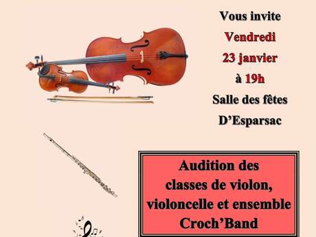 Audition des classes violon, violoncelle et ensemble Croch'Band