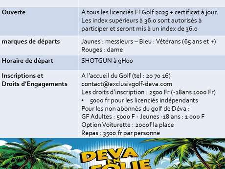 Tournoi de Golf "DEVA EN FOLIE"!