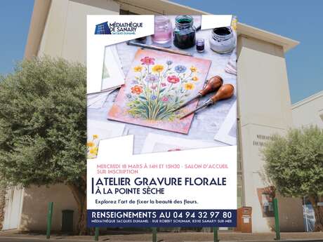 Atelier gravure florale à la pointe sèche