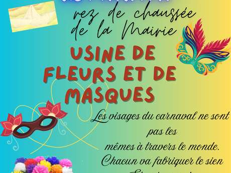 Atelier masques et fleurs du Carnaval