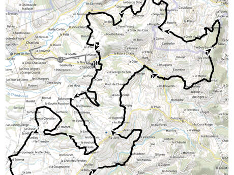 Itinéraire VTT : circuit 12 noir, base Charlieu