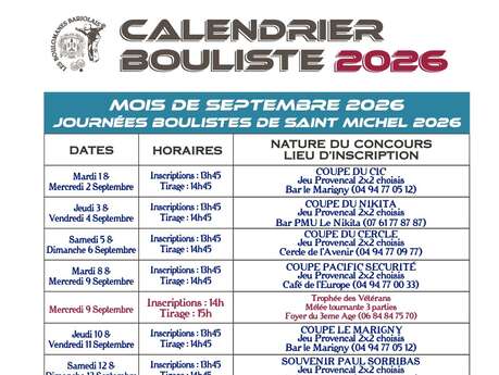 Journées boulistes | Fête locale de la Saint Michel