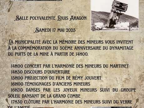 Commémoration du 50e anniversaire du dynamitage du Puits de la mine