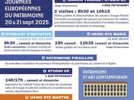 Journées Européennes du Patrimoine - Le patrimoine industriel du tissage à Saint-Julien-Molin-Molette