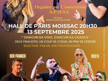 Concours de chant & Concert exceptionnel “Chacun sa voix, chacun sa chance”