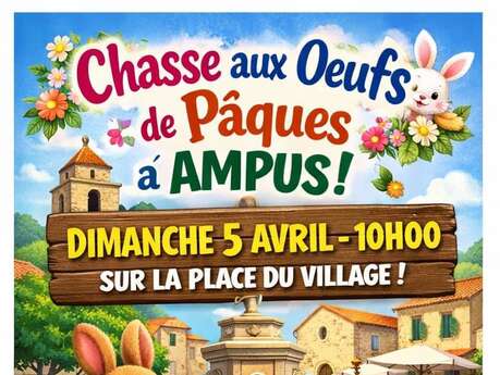 Chasse aux œufs de Pâques à Ampus