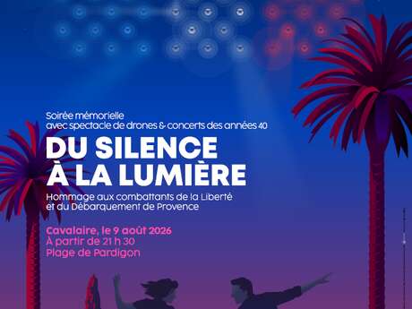 Spectacle "Du silence à la lumière" porté par le Conseil Départemental du Var. Concert jazz et spectacle de drones