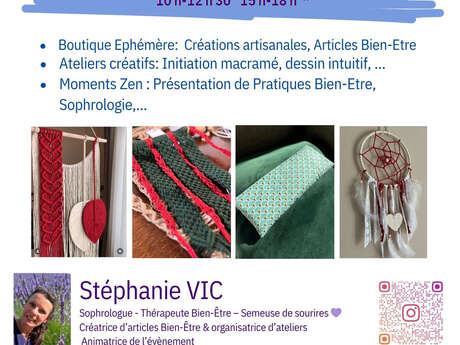 Boutique éphémère de créations artisanales et ateliers bien-être et créatifs