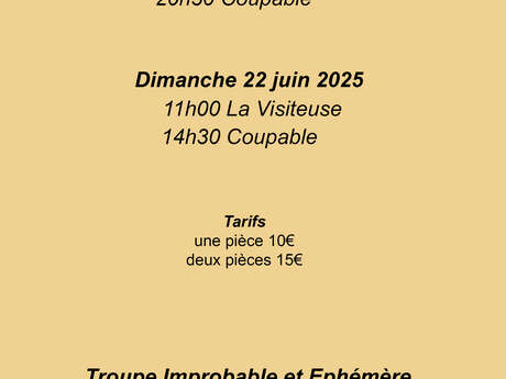 Théâtre - 2 pièces au programme à Fonneuve