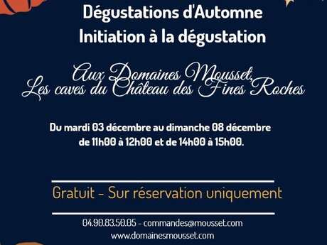 Initiation à la dégustation offerte aux Domaines Mousset