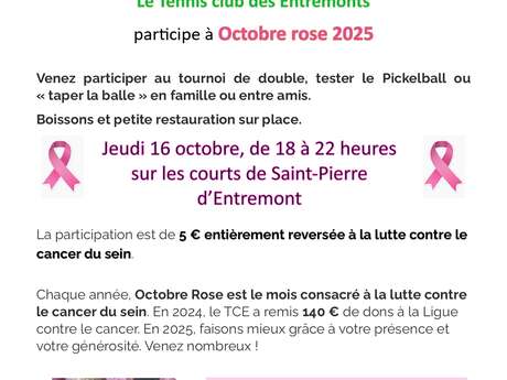 Octobre Rose au Tennis Club des Entremonts