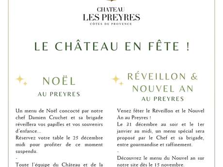 Réveillon et Nouvel An au château des Preyres