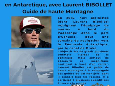 Les mardis de l'aventure : "Le bout de la corde", une expédition en Antarctique avec Laurent Bibollet - au Centre Culturel de la Gorge