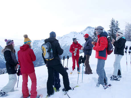 Raquettes à neige avec l'ESF- Coucher de Soleil à Pré Reynaud