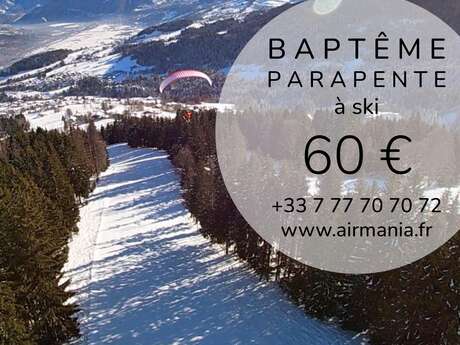 Baptême parapente à ski de Cordon