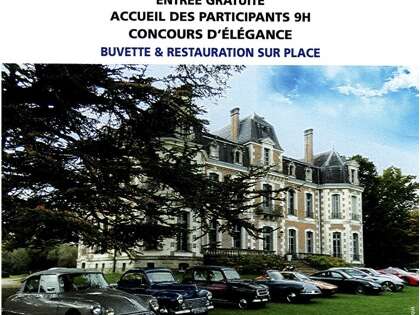 Rassemblement de voitures de collection et de sport au château de la Baronnie