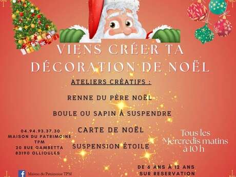 Ateliers créatifs de Noël à la Maison du Patrimoine TPM
