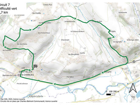 Itinéraire VTT : circuit 7 vert, base Charlieu