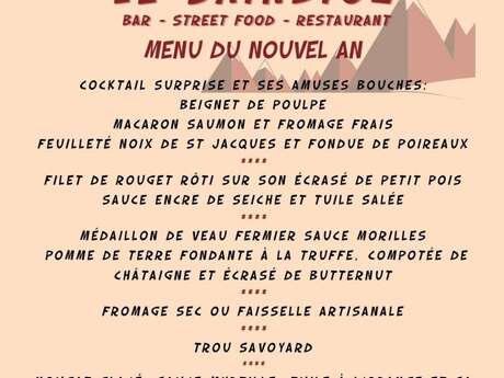 Repas du nouvel an - Restaurant Le Sainbioz