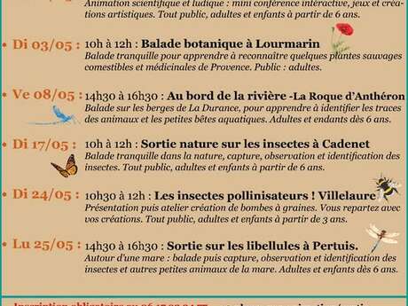 Savante Nature : Programme du mois de mai 2026