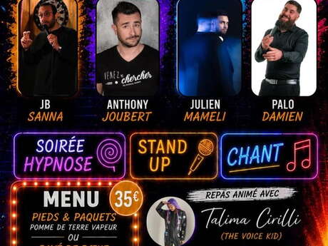 Soirée hypnose, stand up et chant