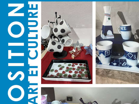 Exposition de porcelaines peintes à la main par Marie Ghislaine Defrenne