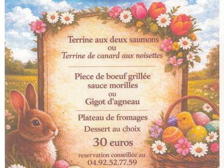 Menu du dimanche de Pâques à l'Hôtel-restaurant de la Gare