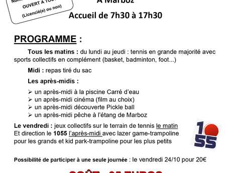 Stage de tennis et multi-activités