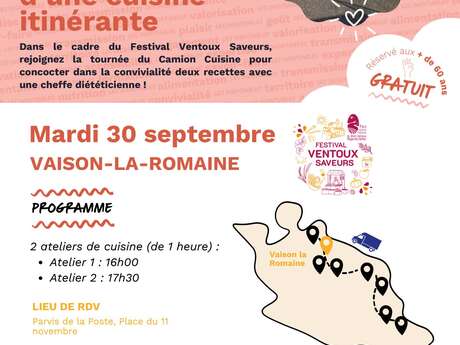 Festival Ventoux Saveurs - Ateliers culinaires dans un camion de cuisine mobile