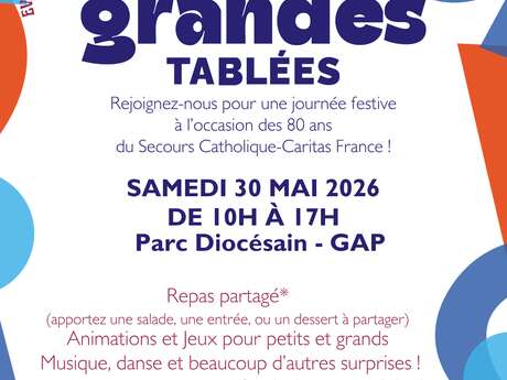 Les Grandes Tablées Journée festive à l'occasion des 80 ans du Secours Catholique