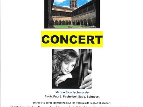 Concert « Voyage musical à travers les siècles », de Marion SICOULY, harpe et conférence  sur la découverte des peintures murales