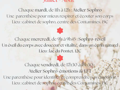 Ateliers de sophrologie avec Géraldine Pignatelli