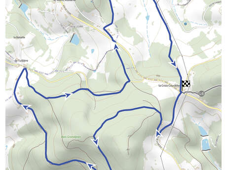 Itinéraire VTT : circuit 13 bleu, base Le Cergne