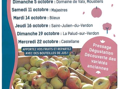 Pressez les fruits de vos vergers