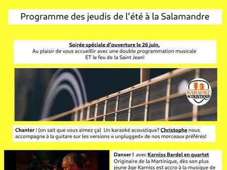 Feu de la Saint Jean et début des jeudi sur la terrasse. On démarre l'été à La Salamandre