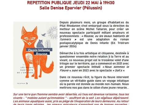 Théâtre répétition publique : « Rousse, ou les beaux habitants de l'univers »