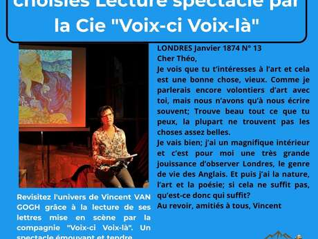 Lecture spectacle "Vincent Van Gogh, lettres choisies" par la Compagnie Voix-ci voix-là