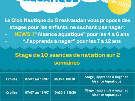 Stages de natation pour enfants cet été avec CNG