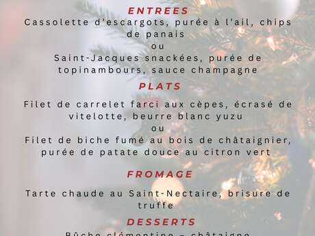 Restaurant bistronomique Oxalis - Menu de Fêtes
