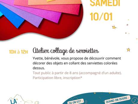 Atelier collage de serviettes
