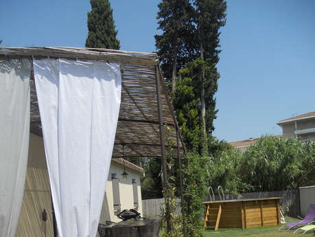 At the foot of the towers