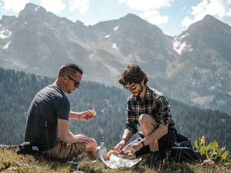 Electric mountain bike and Savoyard aperitif green level